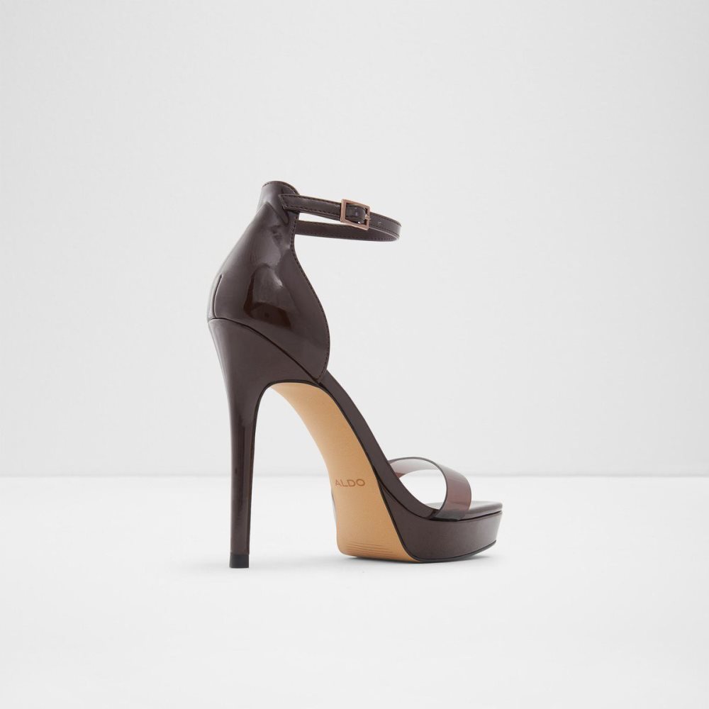 Női Aldo Scarlett High heel sandal - Stiletto heel Platform Cipő Sötétbarna | 253-FAIDPC