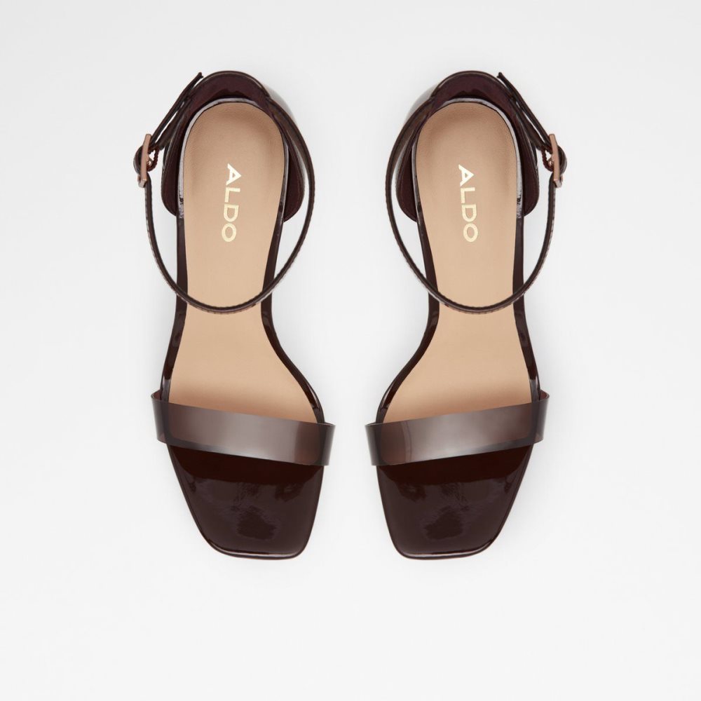 Női Aldo Scarlett High heel sandal - Stiletto heel Platform Cipő Sötétbarna | 253-FAIDPC