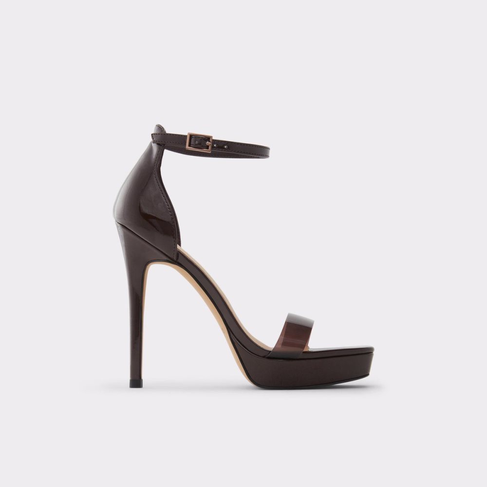 Női Aldo Scarlett High heel sandal - Stiletto heel Platform Cipő Sötétbarna | 253-FAIDPC