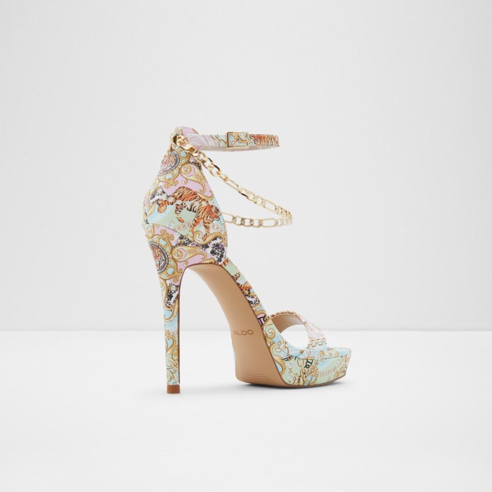 Női Aldo Scarlettchain Heeled sandal - Stiletto heel Platform Cipő Színes | 417-ZOHNLF