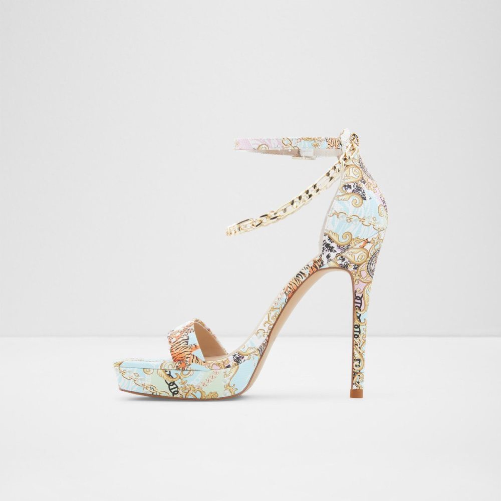 Női Aldo Scarlettchain Heeled sandal - Stiletto heel Platform Cipő Színes | 417-ZOHNLF