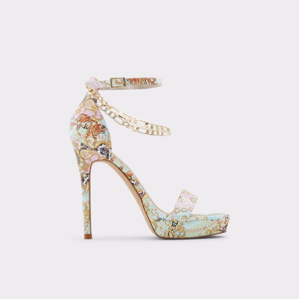 Női Aldo Scarlettchain Heeled sandal - Stiletto heel Platform Cipő Színes | 417-ZOHNLF