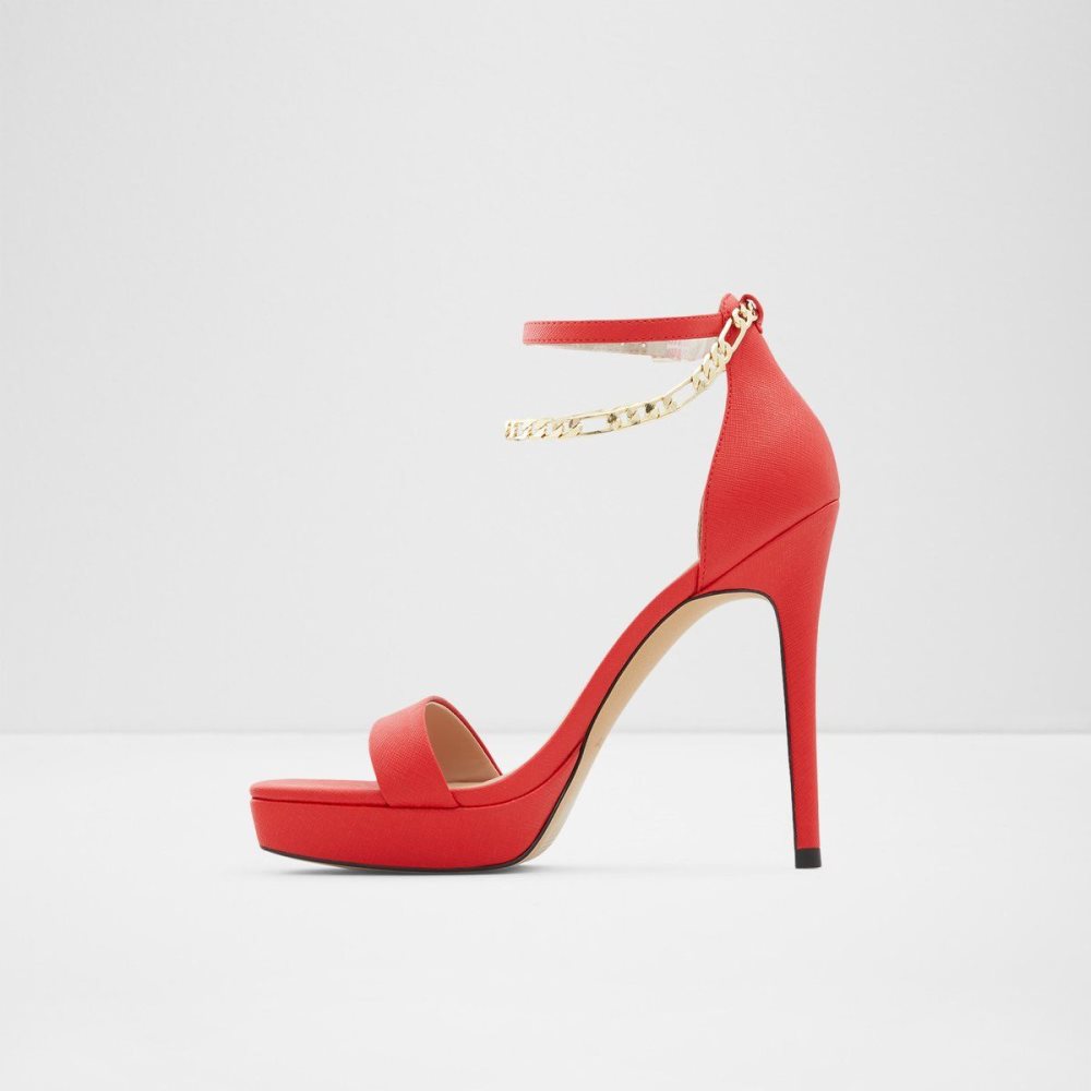 Női Aldo Scarlettchain High heel sandal - Stiletto heel Platform Cipő Piros | 127-YHJWPA