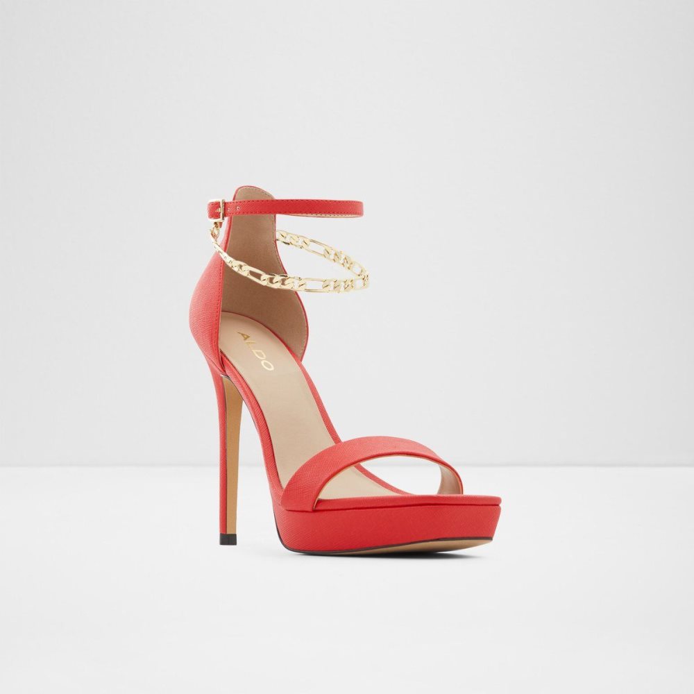 Női Aldo Scarlettchain High heel sandal - Stiletto heel Platform Cipő Piros | 127-YHJWPA