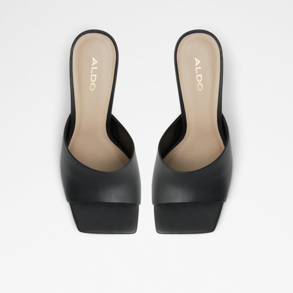Női Aldo Selah Heeled mule Blokk Sarkú Cipő Fekete | 765-RMSATP