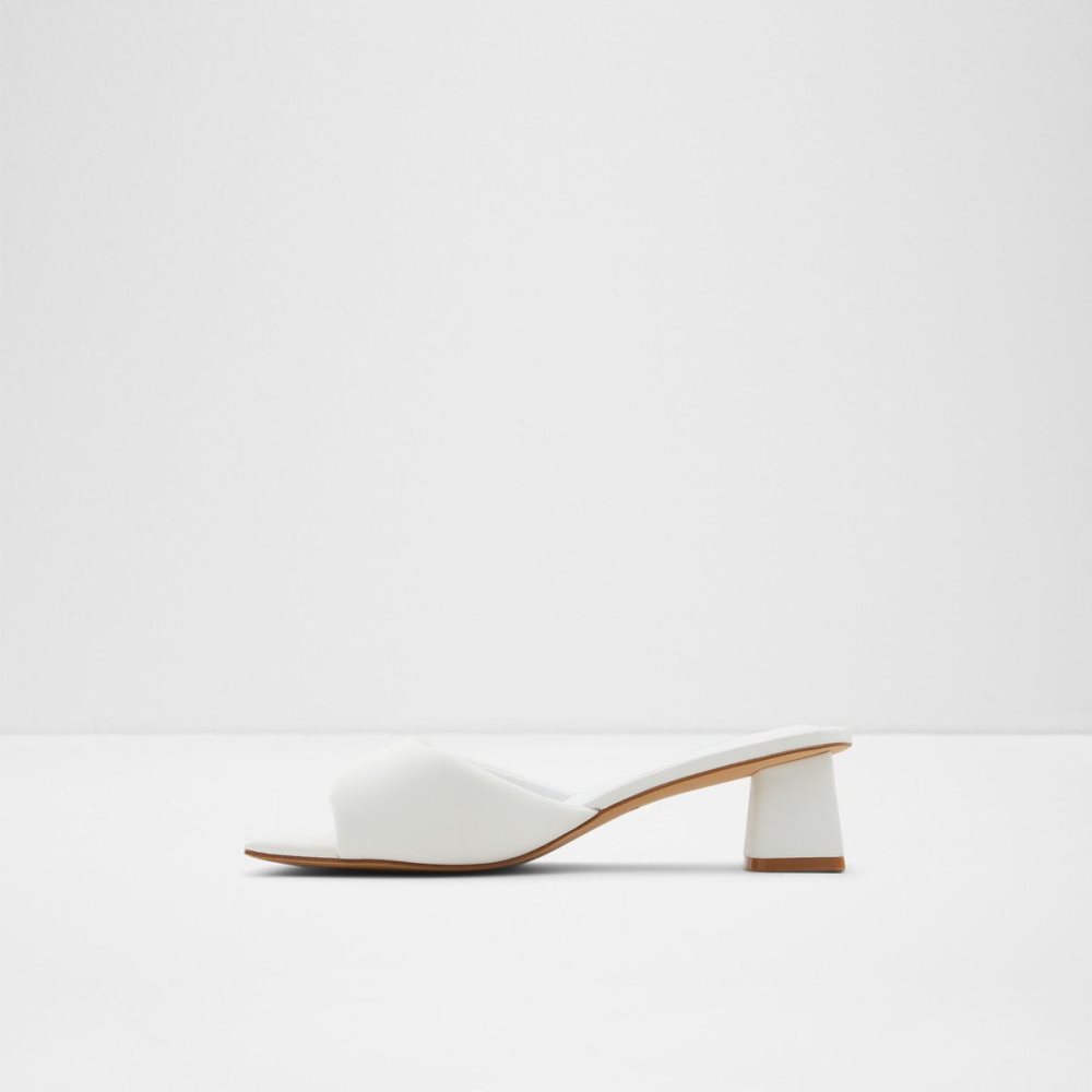 Női Aldo Simalia Heeled mule Blokk Sarkú Cipő Fehér | 981-QGHMNZ