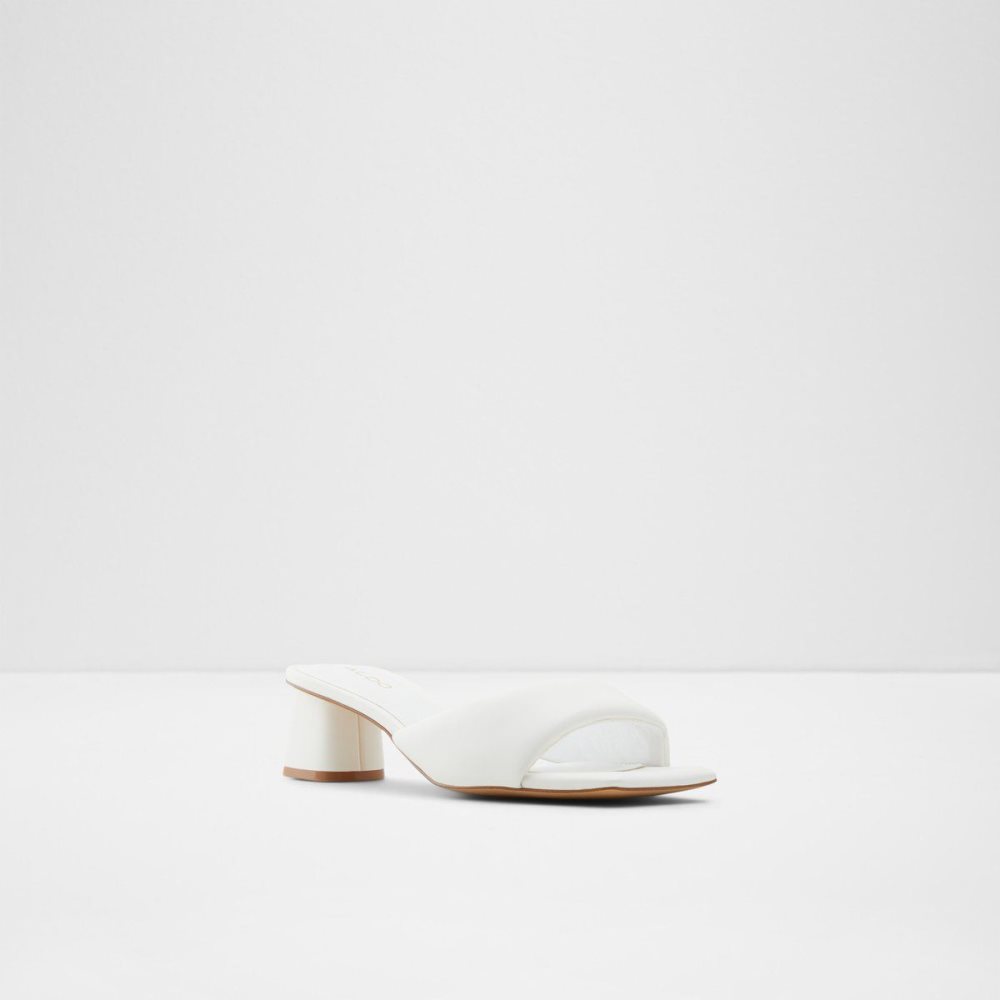 Női Aldo Simalia Heeled mule Blokk Sarkú Cipő Fehér | 981-QGHMNZ