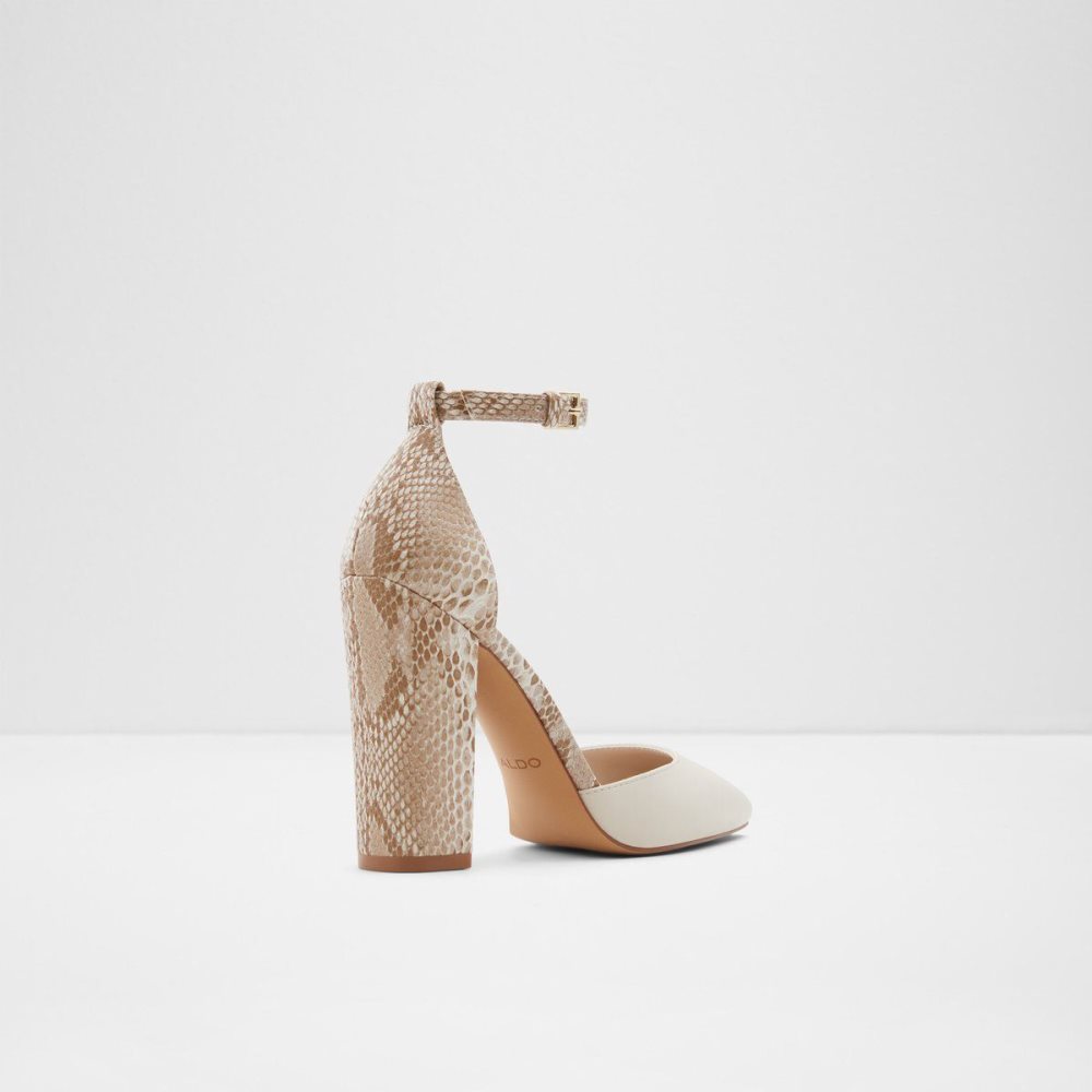 Női Aldo Susan Strappy heeled shoe Blokk Sarkú Cipő Fehér | 230-GQFZXR