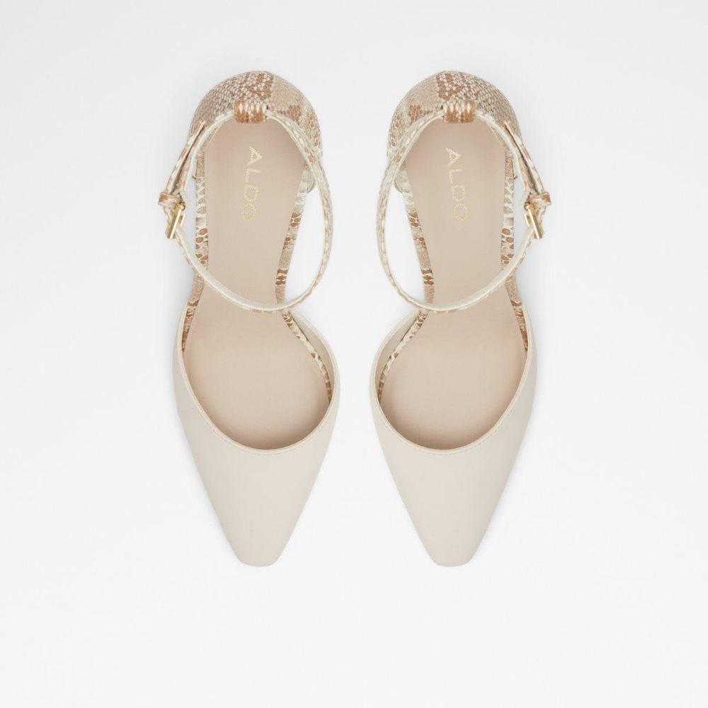 Női Aldo Susan Strappy heeled shoe Blokk Sarkú Cipő Fehér | 230-GQFZXR