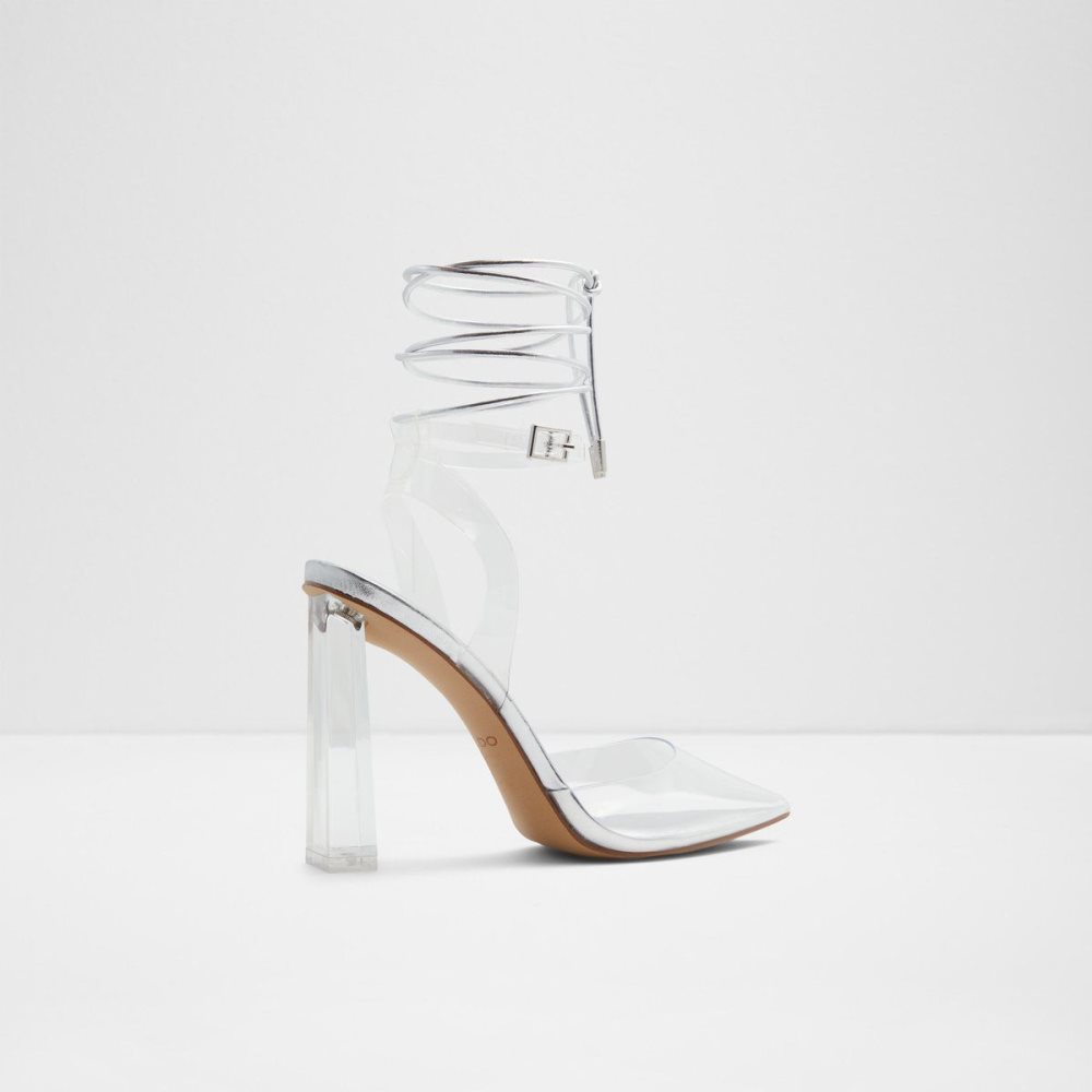 Női Aldo Tilah Strappy heeled shoe Blokk Sarkú Cipő Titán | 793-LCXRKW
