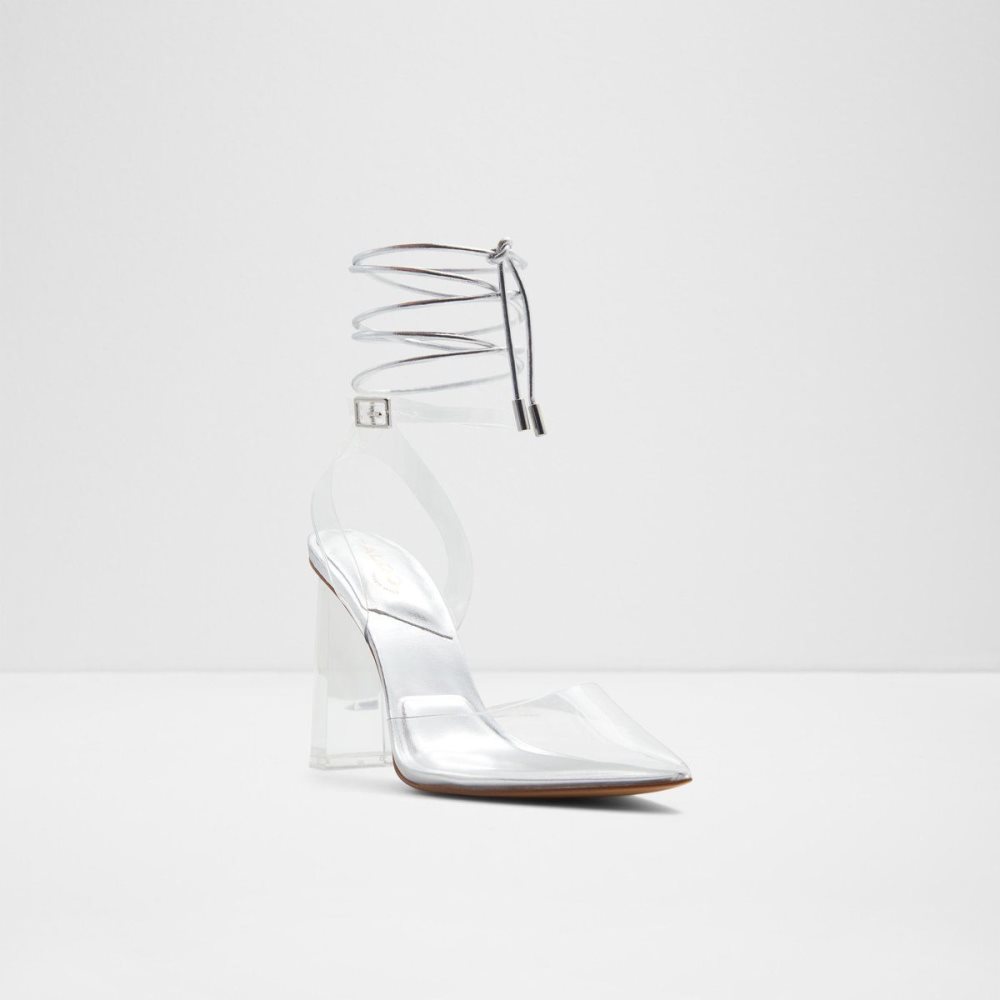 Női Aldo Tilah Strappy heeled shoe Blokk Sarkú Cipő Titán | 793-LCXRKW