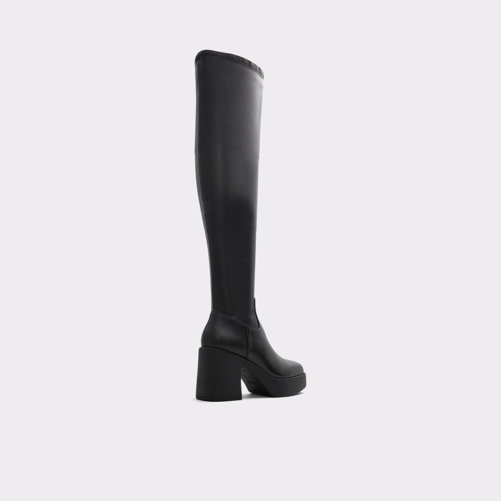 Női Aldo Upscale Over-the-knee boot - Lug sole Csizma Fekete | 079-XKQZYL