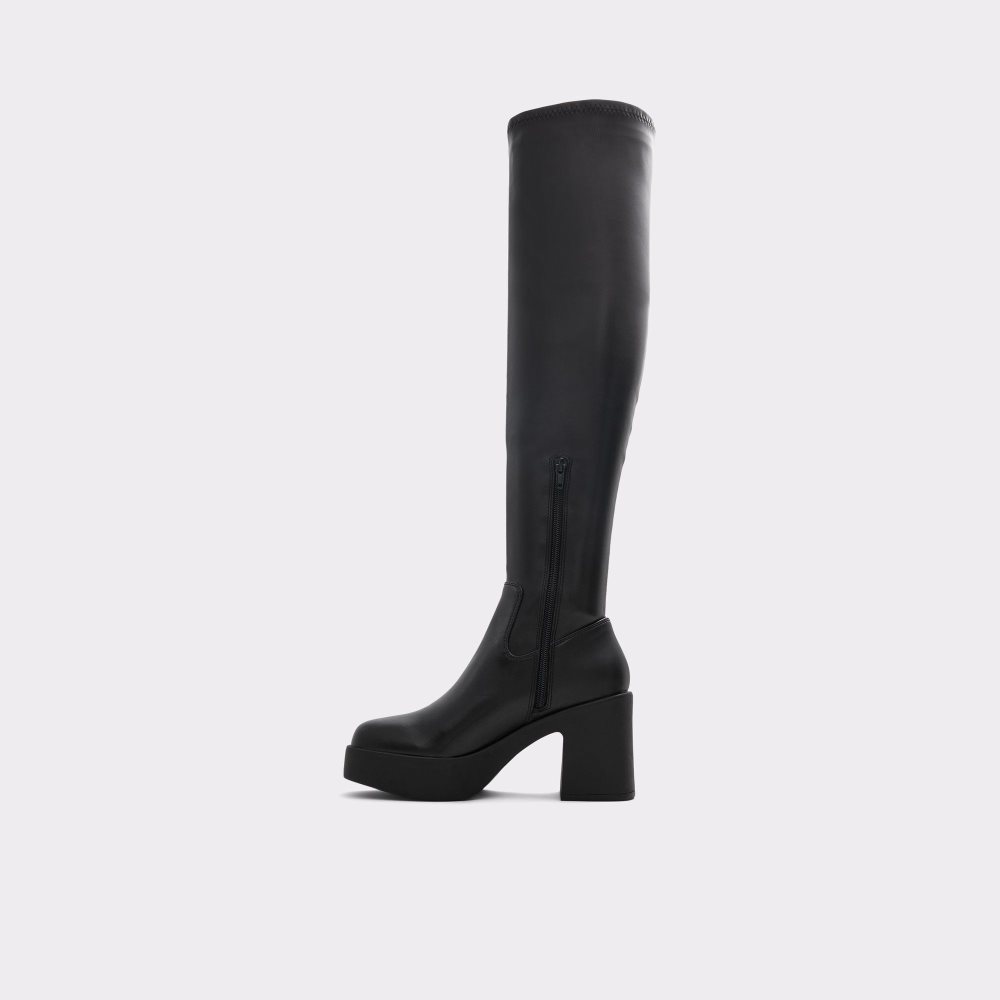 Női Aldo Upscale Over-the-knee boot - Lug sole Csizma Fekete | 079-XKQZYL