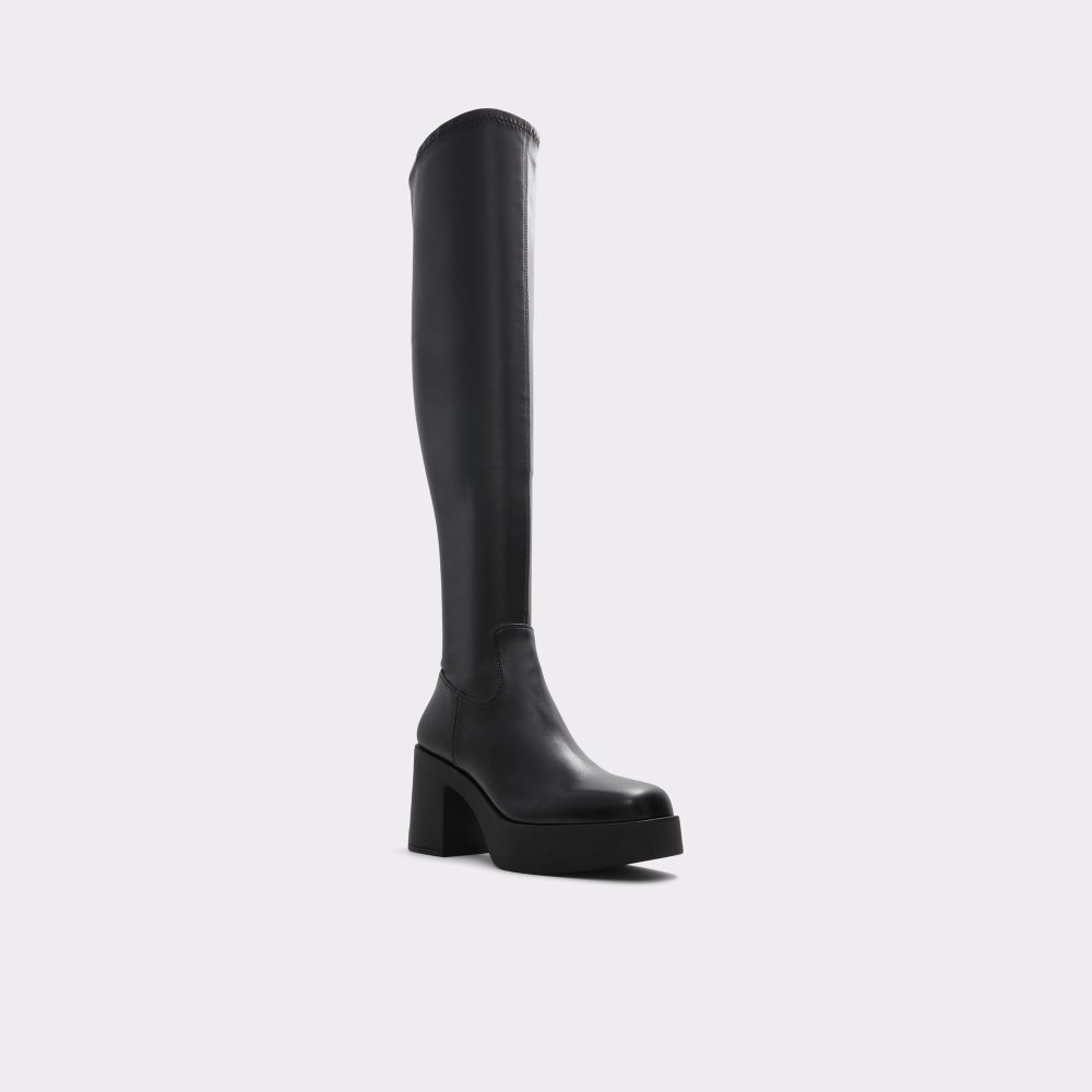 Női Aldo Upscale Over-the-knee boot - Lug sole Csizma Fekete | 079-XKQZYL