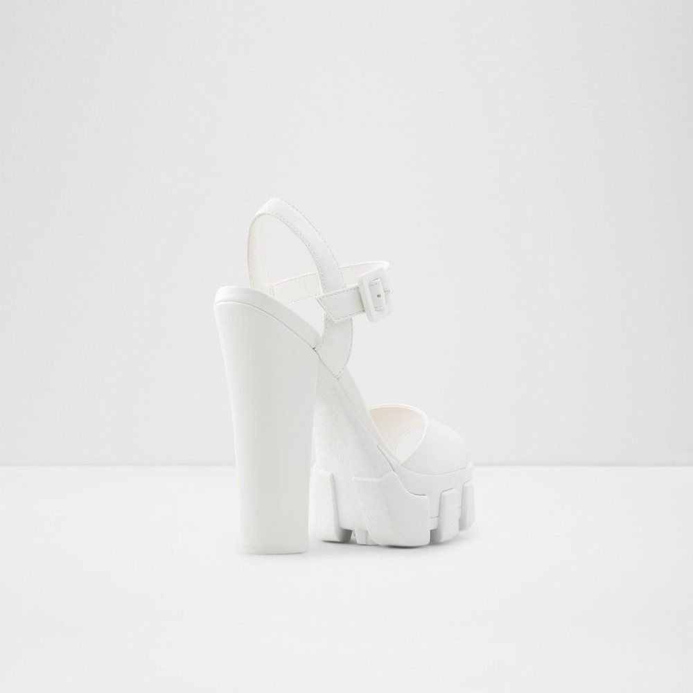 Női Aldo Verrajan High heel sandal - Block heel Platform Cipő Fehér | 017-NIQFPL