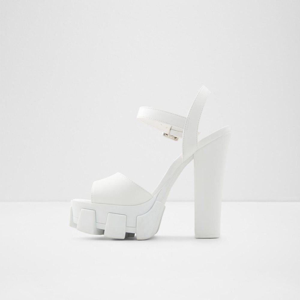 Női Aldo Verrajan High heel sandal - Block heel Platform Cipő Fehér | 017-NIQFPL