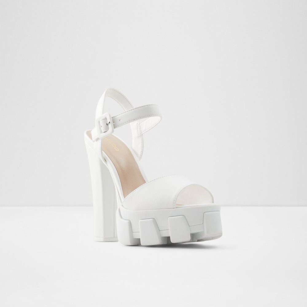 Női Aldo Verrajan High heel sandal - Block heel Platform Cipő Fehér | 017-NIQFPL
