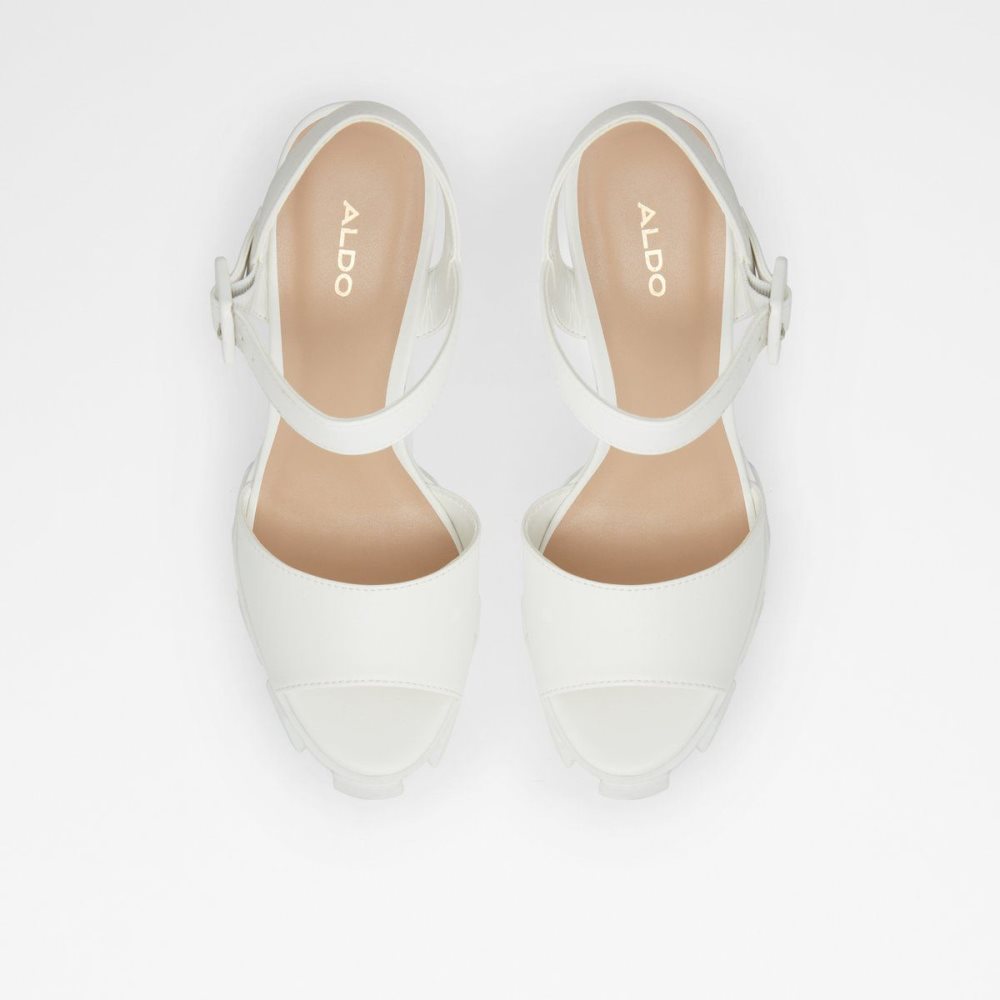 Női Aldo Verrajan High heel sandal - Block heel Platform Cipő Fehér | 017-NIQFPL